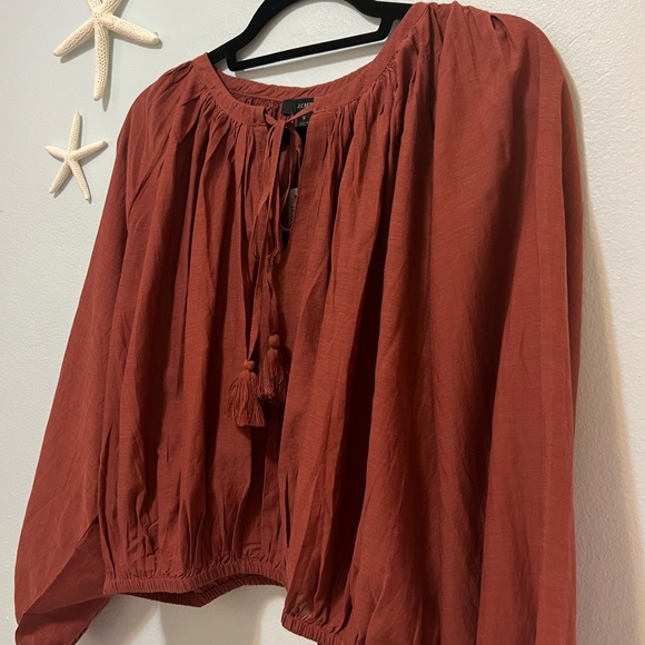 NWT J. Crew Tassel Tie-Front Crop Top - Picture 7 of 12